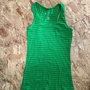 Maurices Green Striped Racerback Tank Top